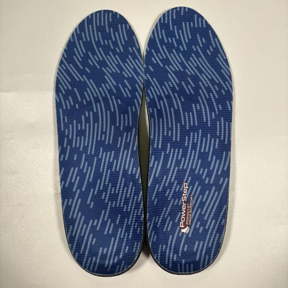 Powerstep Pinnacle Maxx Support Orthotic Insoles Men 11-11.5 M11-11.5 Black Blue